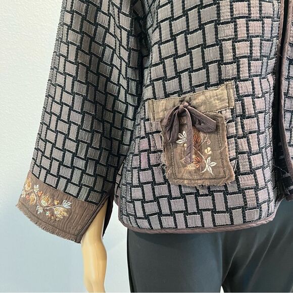 Exotic Designer Art To Wear Exquisite Asian Style Vintage Overcoat Jacket Size S - Picture 6 of 10